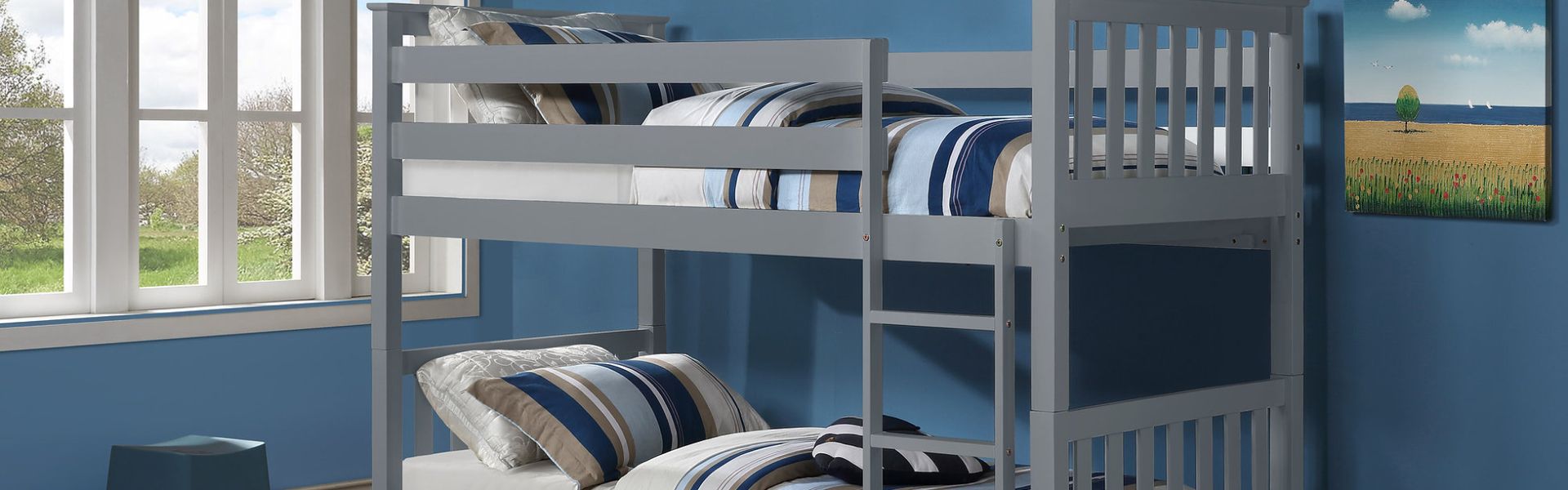 grey bunk bed set